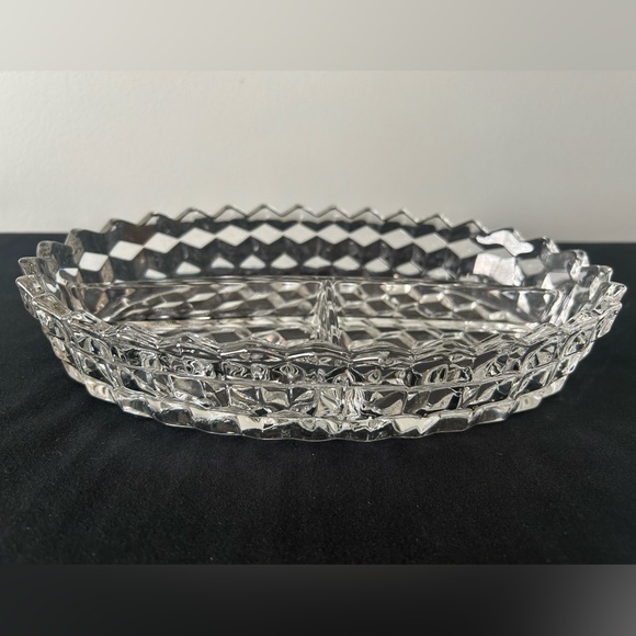 FOSTORIA American UV tested authentic.3 Part Divided Relish/Snack/Olive/Nut Dish - Picture 7 of 13